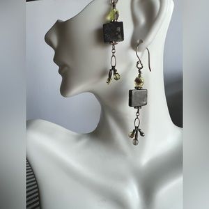 Pyrite nuggets bracelet and earrings on sterling silver.